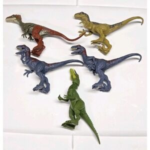 Jurassic World Dinosaurs Lot Raptors Masaikaraurus Coelurus Fierce Force 5 pcs